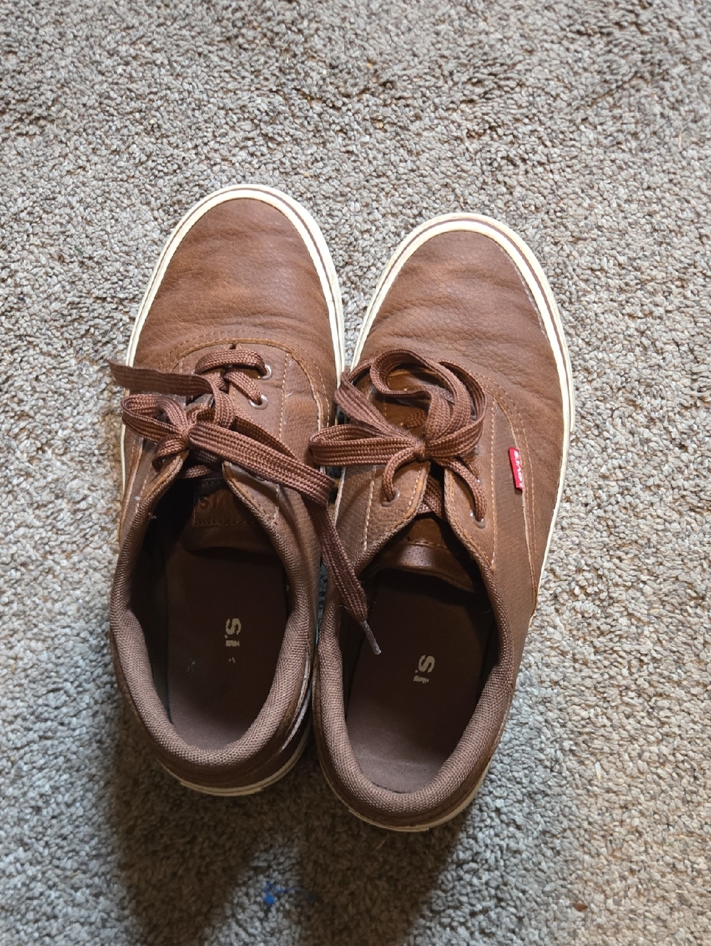 Men's Levi's Brown Leather Canvas Shoes